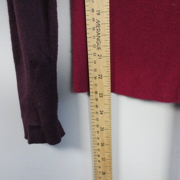 Club Monaco Milah Sweater Women XS Burgundy Viscose Wrap Tie Waist Wool 272 - Picture 9 of 10
